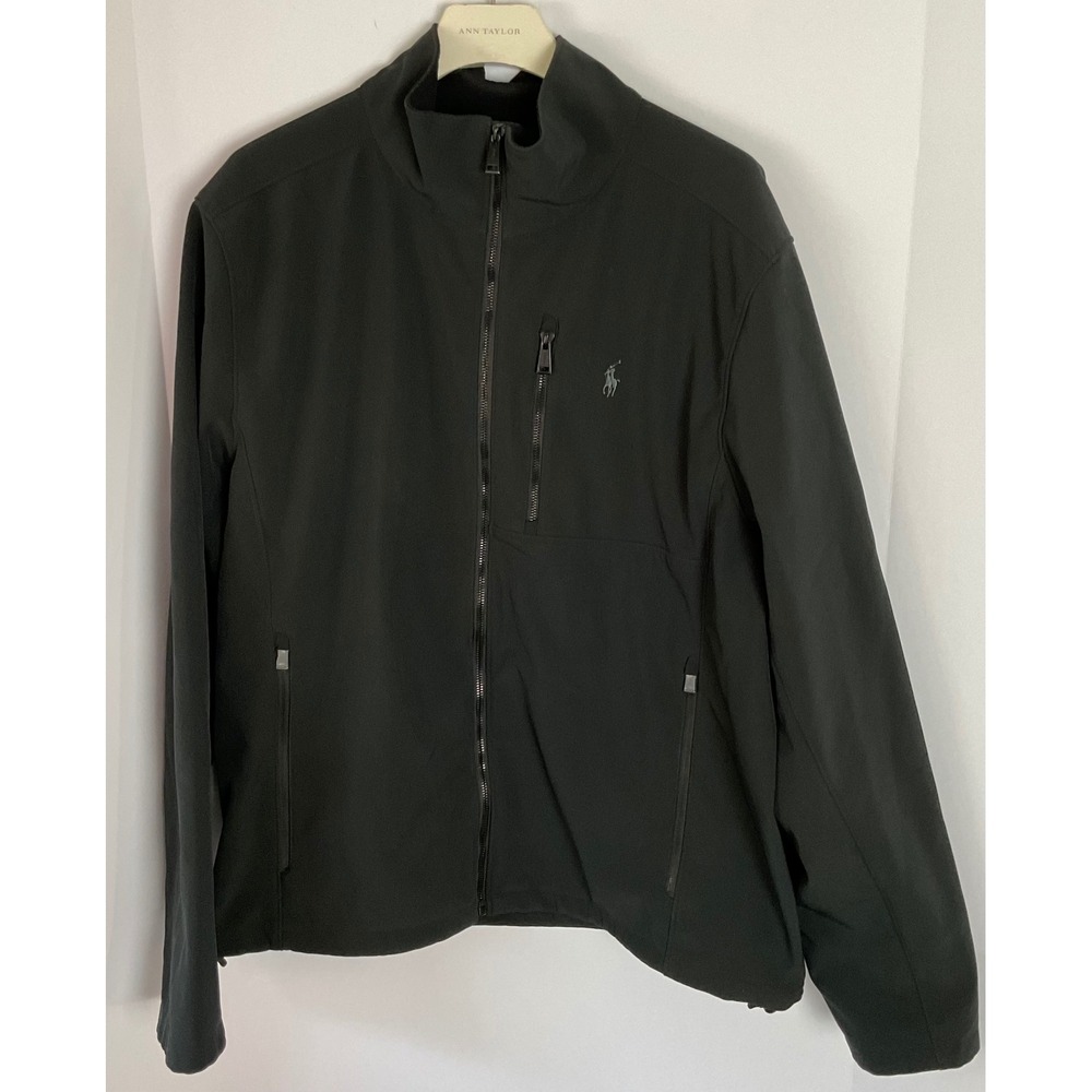 Polo Ralph Lauren Mens XL Black Softshell Fleece Lined Tartan Jacket whalton